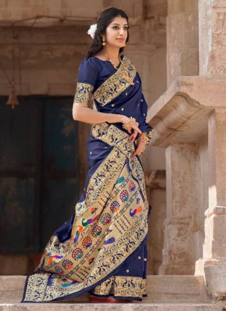 Blue Colour MALLAIKA SILK MANJUBAA New Latest Designer Ethnic Wear Exclusive Saree Collection 9506
